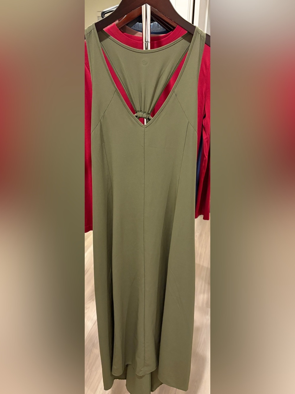 Zella Green Racerback High Low Dress Sz Medium Travel Athleisure
